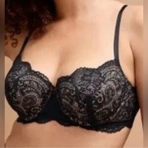 ThirdLove Black Lace Balconette Bra 32F